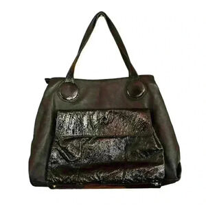 Goldenbleu black patent leather convertible‎ purse